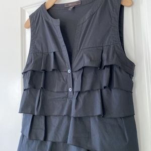 BCBGMAXAZRIA Ruffled Tiered Stretchy Black Dress with MEASUREMENTS! Medium